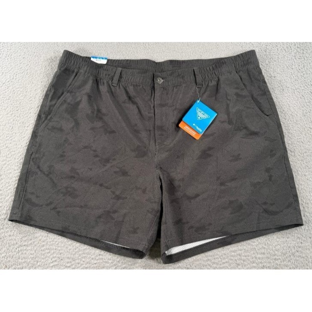 Columbia PFG Uncharted Shorts Mens 2XL Gray Camo 6" Inseam Fishing NWT